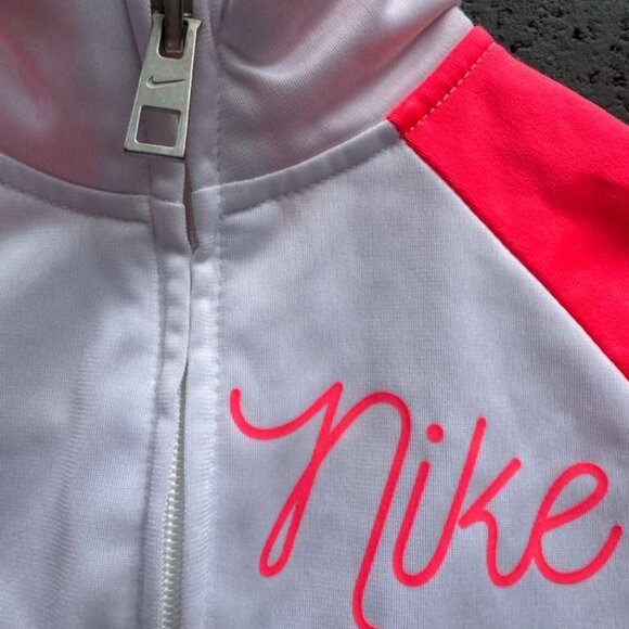 Nike Girl Full Zip Jacket Jogger Pant Tricot Track Suit Set M 6 Fluorescent Pink - Picture 3 of 16